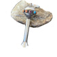 Navajo Blue Turquoise Multi-Color Naja Pendant | Sterling Silver | Authentic Native American Handmade | 01156