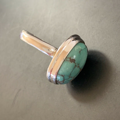 Navajo Spiderweb Blue Turquoise Ring | Sterling Silver | Sz 6 | Authentic Native American Handmade | 11426