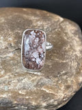 Native American Women's Navajo Wild Horse Turquoise Ring | Sterling Silver | Sz 7.5 | 10506