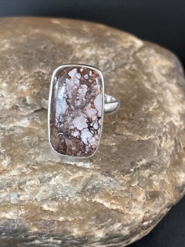 Native American Women's Navajo Wild Horse Turquoise Ring | Sterling Silver | Sz 7.5 | 10506