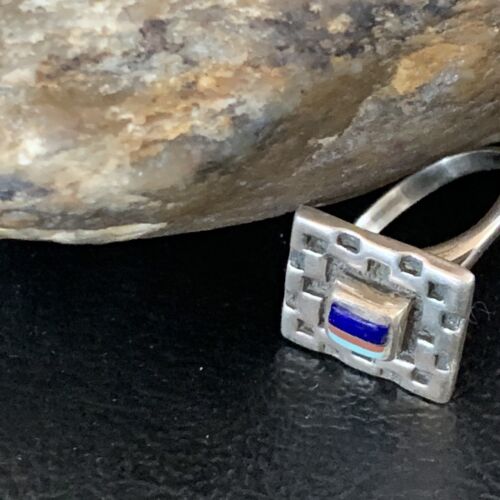 Southwestern Women's Turquoise Blue Lapis Spiny Inlay Ring | Sz 5 | Navajo | 13167