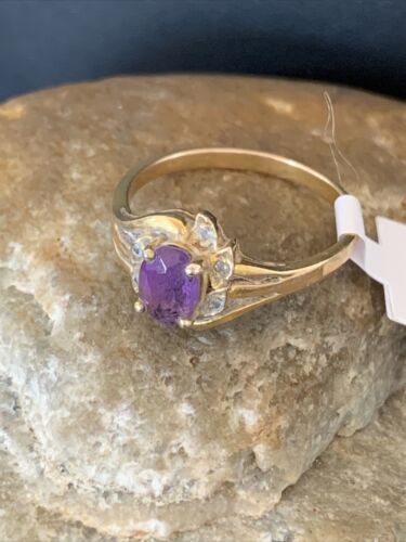 Navajo Faceted Purple Amethyst Ring | Sterling Silver | Sz 8.5 | Authentic Native American Handmade | 01786