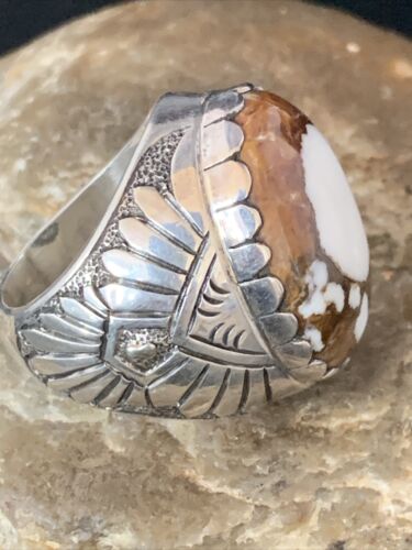 Southwestern Men's XL Ring | Wild Horse Turquoise | Sterling Silver | Sz 8.5 | 13775 - Masha USA