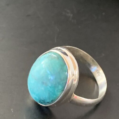 Navajo Blue Turquoise Ring | Sterling Silver | Sz 6 | Authentic Native American Handmade | 11430