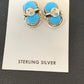 Zuni Blue Kingman Turquoise Snake Earrings | Sterling Silver | Authentic Native American Handmade | 12040
