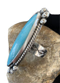 Native American Women's Navajo Blue Kingman Turquoise Ring | Sterling Silver | Sz 9 | 1009