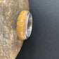 Navajo Yellow Gold Turquoise Inlay Ring | Sterling Silver | Sz 6.5 | Authentic Native American Handmade | 10354