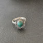 Navajo Green Malachite Ring | Sterling Silver | Sz 4.5 | Authentic Native American Handmade | 10871