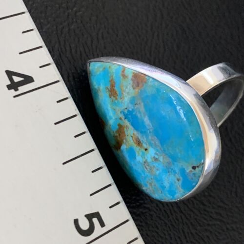 Navajo Blue Kingman Turquoise Ring | Sterling Silver | Sz 8 | Authentic Native American Handmade | 12787