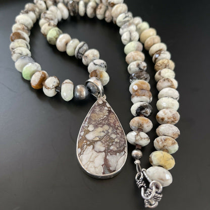 Navajo Wild Horse Turquoise Necklace Pendant | Sterling Silver | Authentic Native American Handmade | 11342