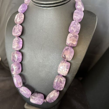 Navajo Chunky Purple Amethyst Necklace | Sterling Silver | 22" | Authentic Native American Handmade | 14297