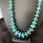 Navajo Pearl Graduated Sterling Silver Necklace with Natural Blue Turquoise | Authentic Native American | 22" | 10460