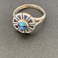 Navajo Blue Turquoise Lapis Inlay Ring | Sz 7.5 | Authentic Native American Handmade | 11199