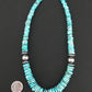 Navajo Blue Graduated Turquoise Necklace | Sterling Silver | 20" | Authentic Native American Handmade | 4809