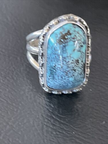 Navajo Blue Spiderweb Turquoise Ring | Sterling Silver | Sz 6 | Authentic Native American Handmade | 10304