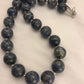 Authentic Native American Handmade | Navajo Sterling Silver Denim Lapis Bead Necklace | 20" | 16mm