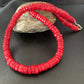 Native American Navajo Red Coral Bead Necklace | Sterling Silver | Authentic Handmade | 20" | 11873
