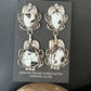 Navajo White Buffalo Turquoise Dangle Earrings | Sterling Silver | 2.5" | Authentic Native American Handmade | 14738