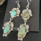Navajo Blue #8 Turquoise Dangle Earrings | Sterling Silver | Authentic Native American Handmade | 14342