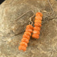 Native American Navajo Orange Spiny Oyster Bead Earrings | Sterling Silver | 13057
