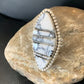 Navajo White Buffalo Turquoise Inlay Ring | Sterling Silver | Sz 9 | Authentic Native American Handmade | 12174