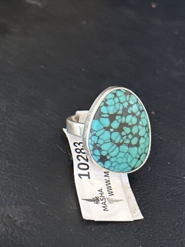 Navajo Blue Spiderweb Turquoise Ring | Sterling Silver | Sz 6 | 10283