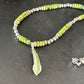 Navajo Green Turquoise Pendant Necklace | Sterling Silver | 22" | Authentic Native American Handmade | 14612