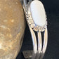 Navajo White Buffalo Turquoise Cuff Bracelet | Sterling Silver | Authentic Native American Handmade | 1423