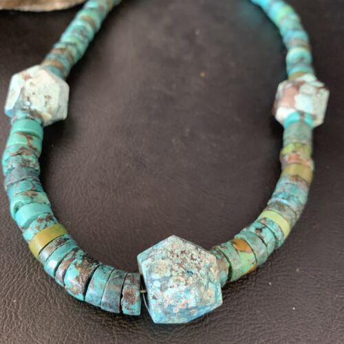 Navajo Turquoise Heishi Spiderweb Necklace | Sterling Silver | 20" | Authentic Native American Handmade | 13892