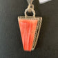 Southwestern Navajo Red Spiny Oyster Pendant Necklace | Sterling Silver | 18" Chain | 2661