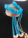 Navajo Turquoise Jacla Necklace | Sterling Silver | Santo Domingo | Authentic Native American Handmade | 3166