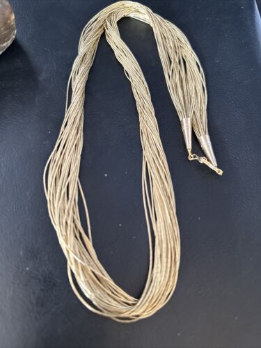 Southwestern Liquid Gold Heishi Necklace | 30 Strands | Sterling Silver Tubes | 30" | 14711