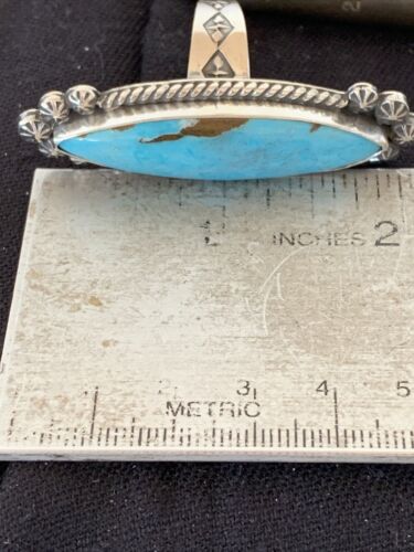Native American Women's Navajo Blue Kingman Turquoise Ring | Sterling Silver | Sz 9 | 1009