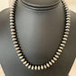 Navajo Pearl Rondelle Necklace | Sterling Silver Beads | Handmade | 17" | 2156