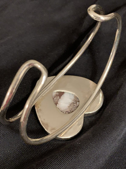 Native American Women's Wild Horse Turquoise Cuff Bracelet | Sterling Silver | Handmade | 10496