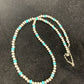 Navajo Pearls 4mm Turquoise Bead Necklace | Sterling Silver | 14" Single Strand | Native American Artisan