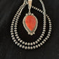 Navajo Spiny Oyster Pendant with Pearls | Sterling Silver Necklace | Authentic Native American Handmade | 4684