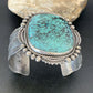 Men's Navajo Blue Spiderweb Turquoise Cuff Bracelet | Sterling Silver | Authentic Native American Handmade | 1631