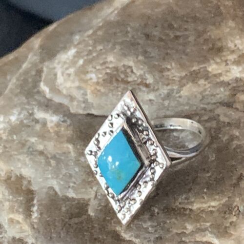Navajo Blue Kingman Turquoise Ring | Sterling Silver | Sz 6 | Authentic Native American Handmade | 13574