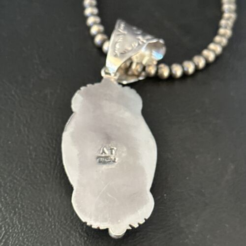 Navajo Purple Spiny Oyster Pendant Necklace | Sterling Silver | Authentic Native American Handmade | 14664