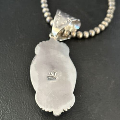 Navajo Purple Spiny Oyster Pendant Necklace | Sterling Silver | Authentic Native American Handmade | 14664