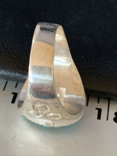 Southwestern Navajo Blue Kingman Turquoise Ring | Sterling Silver | Sz 12 | 14157