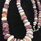 Navajo Purple Spiny Oyster & Turquoise Bead Necklace | Sterling Silver | Authentic Native American | Graduated | 23" | 8439