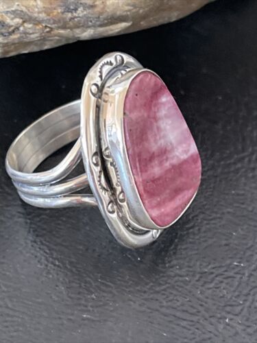 Navajo Turquoise Purple Spiny Oyster Ring | Sterling Silver | Sz 9 | Authentic Native American Handmade | 10296