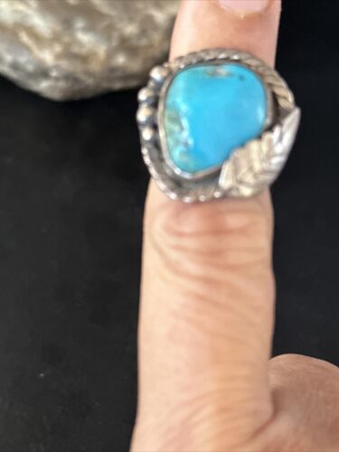 Navajo Blue Kingman Turquoise Ring | Sterling Silver | Sz 5 | Authentic Native American Handmade | 14701