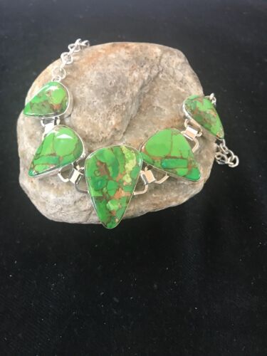 Southwestern Green Mojave Turquoise Necklace | Sterling Silver | 18" | 3692