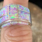 Navajo Pink Opal Inlay Band Ring | Sz 6.5 | Authentic Native American Handmade | 14161
