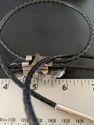 Men's Bolo Tie | White Buffalo Turquoise | Sterling Silver | Navajo | Authentic Native American Handmade | 12906
