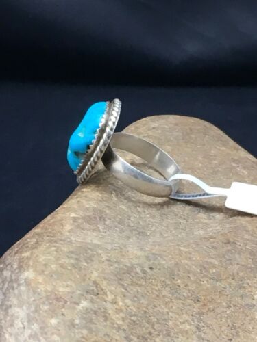 Native American Kingman Turquoise Navajo Ring | Sterling Silver | Sz 6.75 | 3492