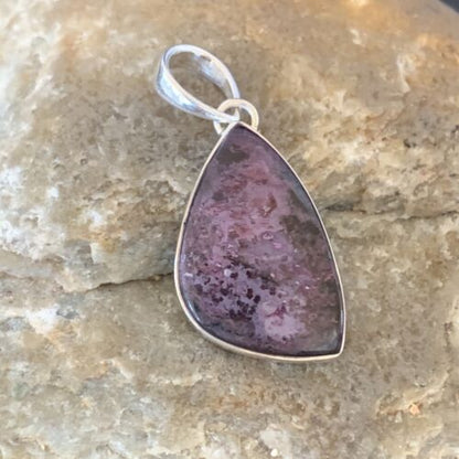 Southwestern Navajo Purple Sugilite Pendant | Sterling Silver | 1.25" | 10938